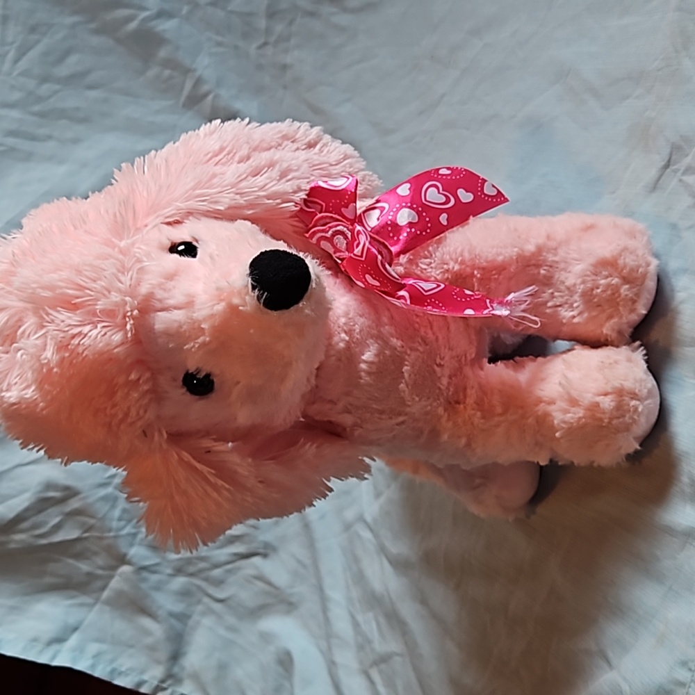 Pink valentines poodle stuffed animal